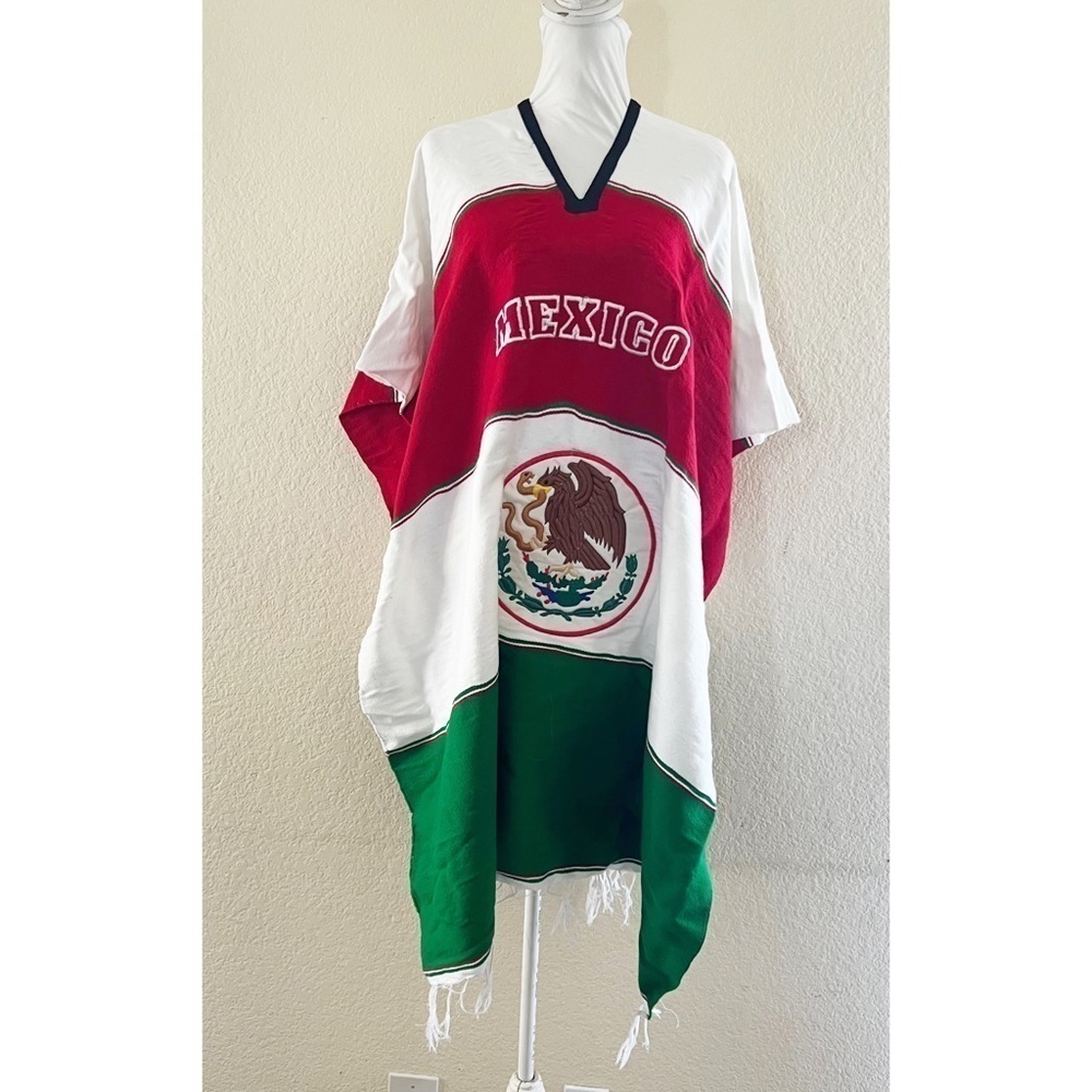 Mexico Poncho Serape Tri color
